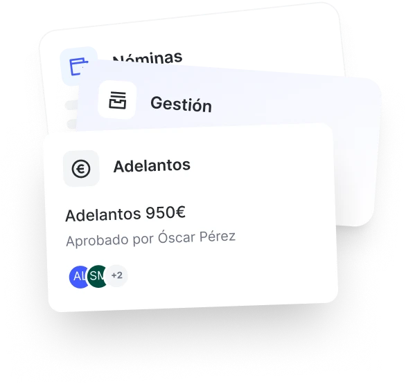 Módulos de nóminas, gestión y adelantos integrados en Sesame