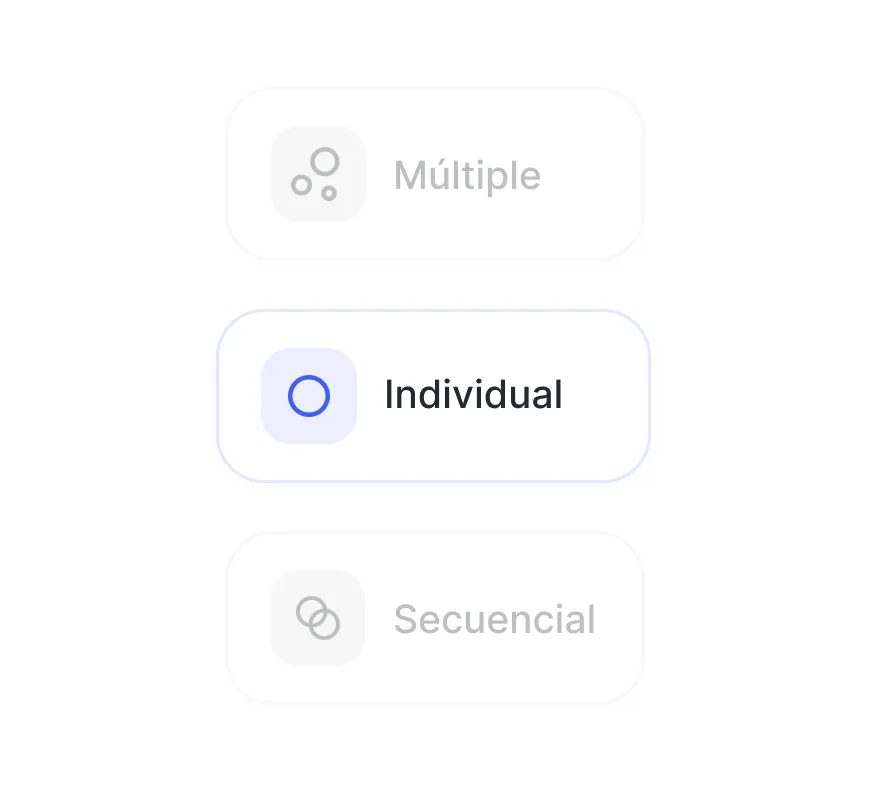 Selector de modo de firma: múltiple, individual y secuencial