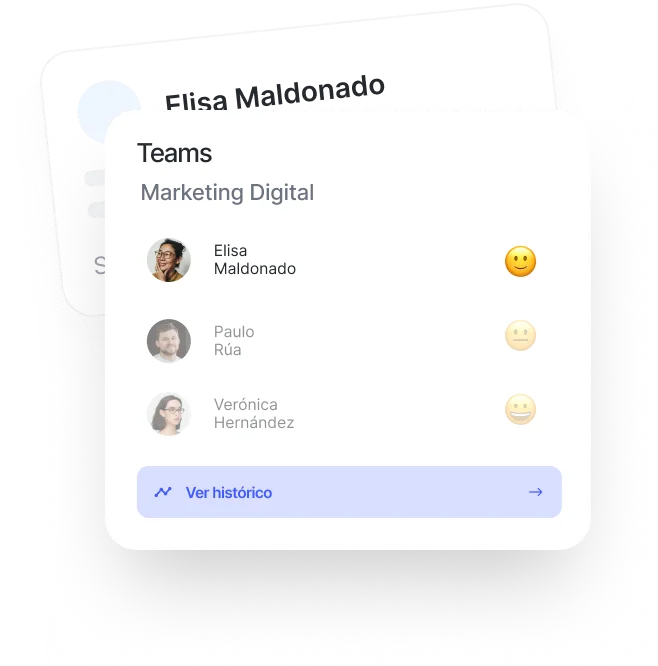 Widget de equipos con el estado de cada empleado en Sesame