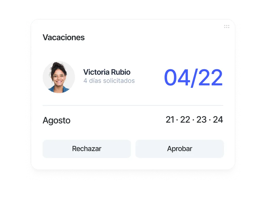 Solicitud de vacaciones con días solicitados