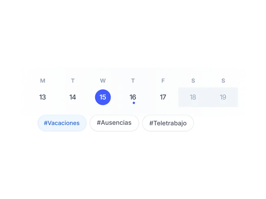 Calendario de vacaciones del equipo