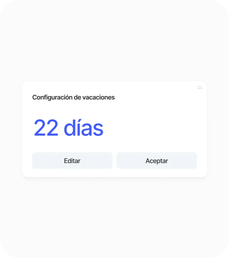 Configuración de días de vacaciones
