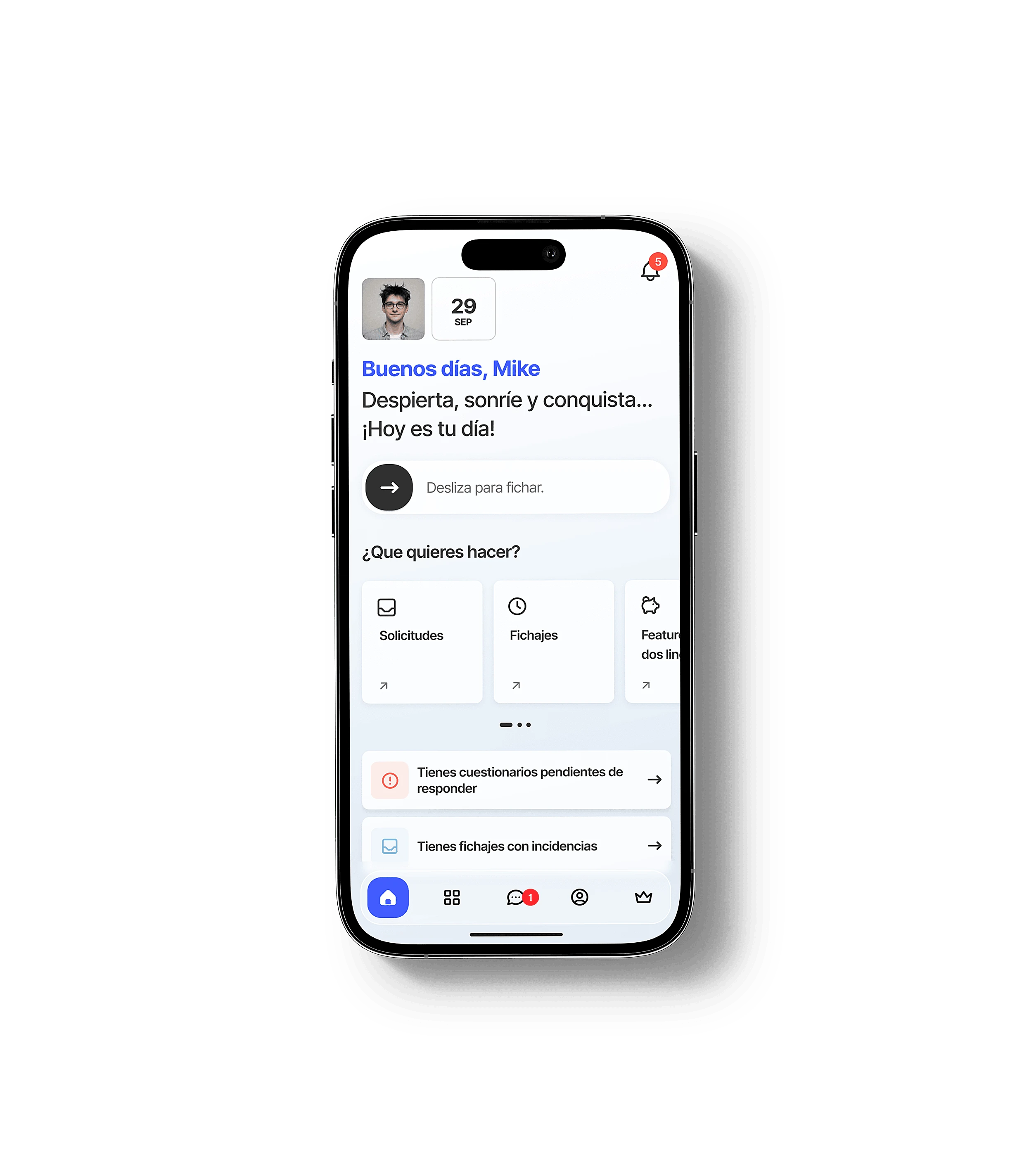App de Sesame HR en un iPhone