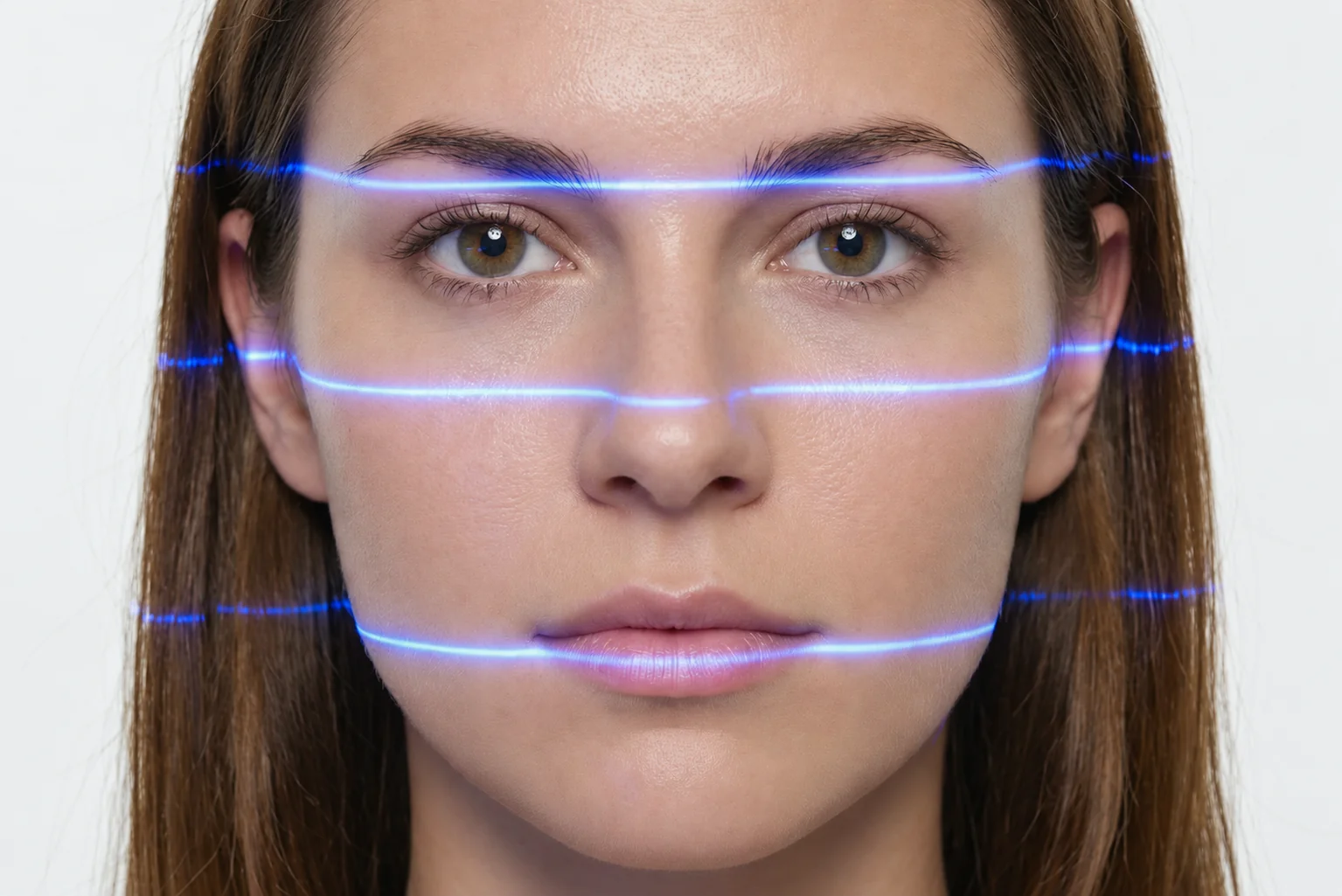 Persona utilizando un escáner facial para fichaje.