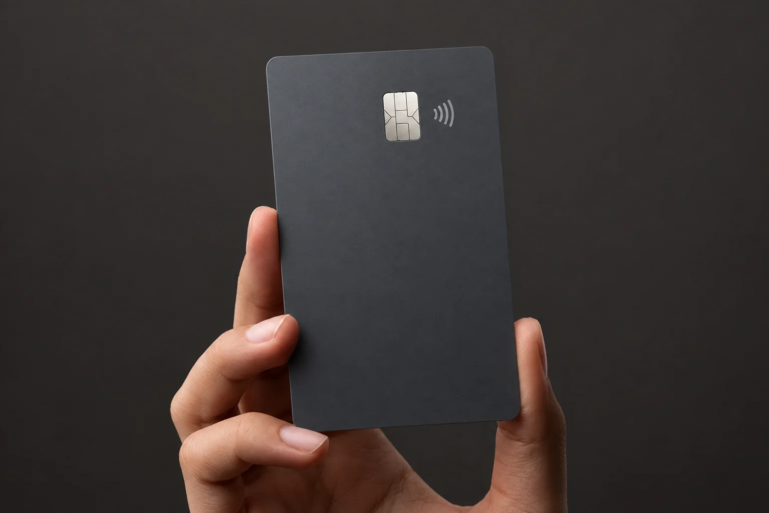 Persona acercando una tarjeta NFC a un lector.