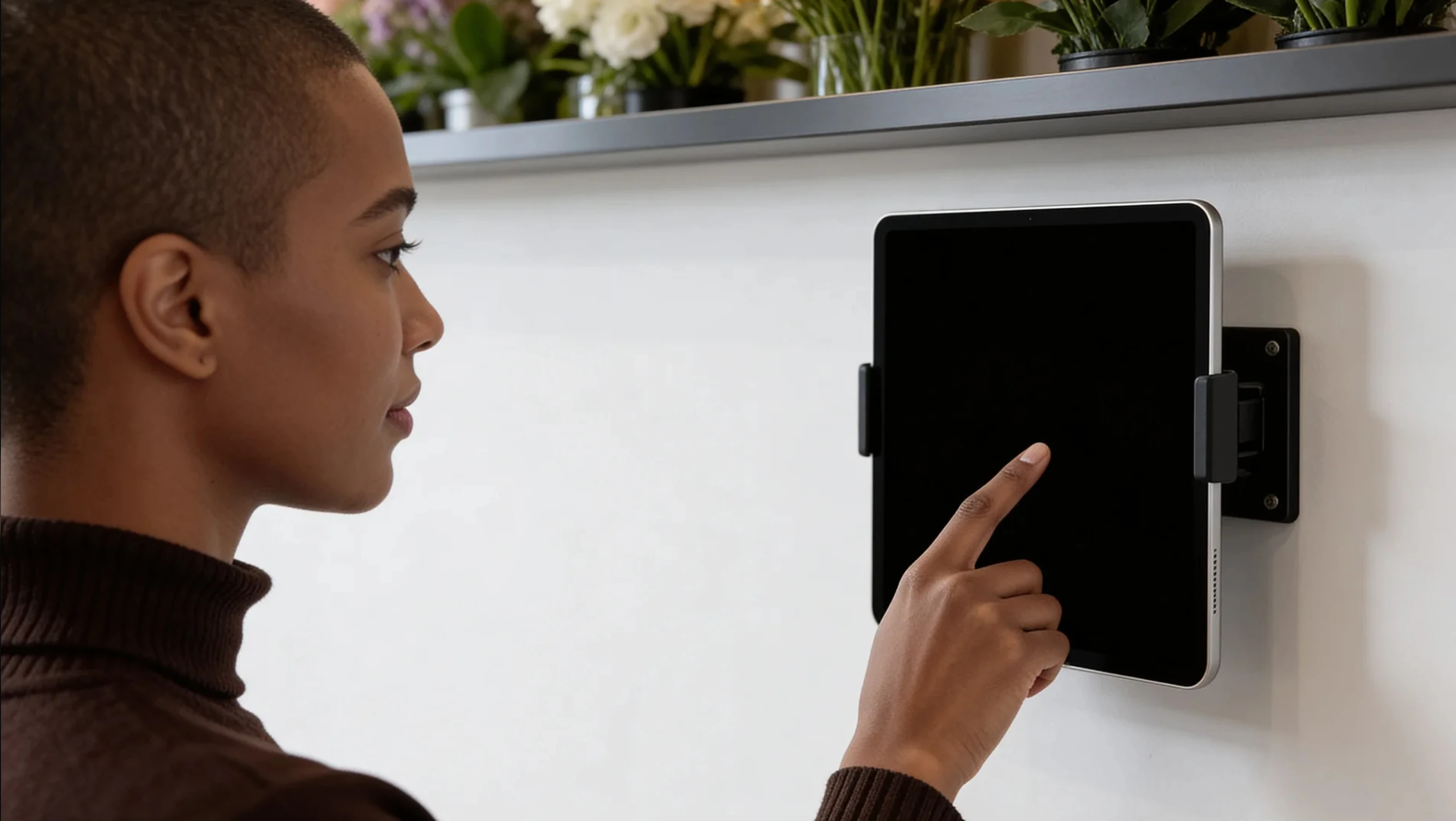 Terminal de fichaje Sesame HR en una tablet