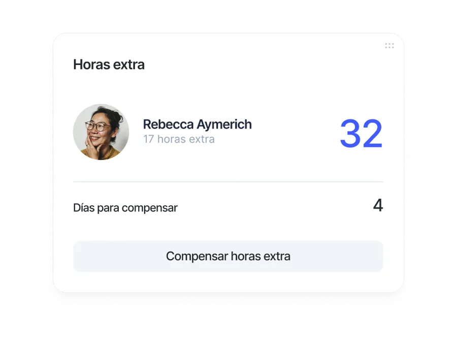 Compensación de horas extra por empleado