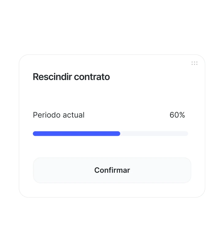 Widget de rescisión de contrato sin penalización