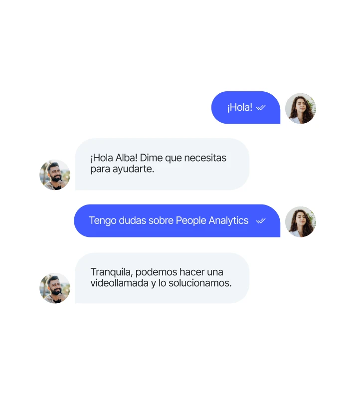 Chat de soporte de Sesame HR