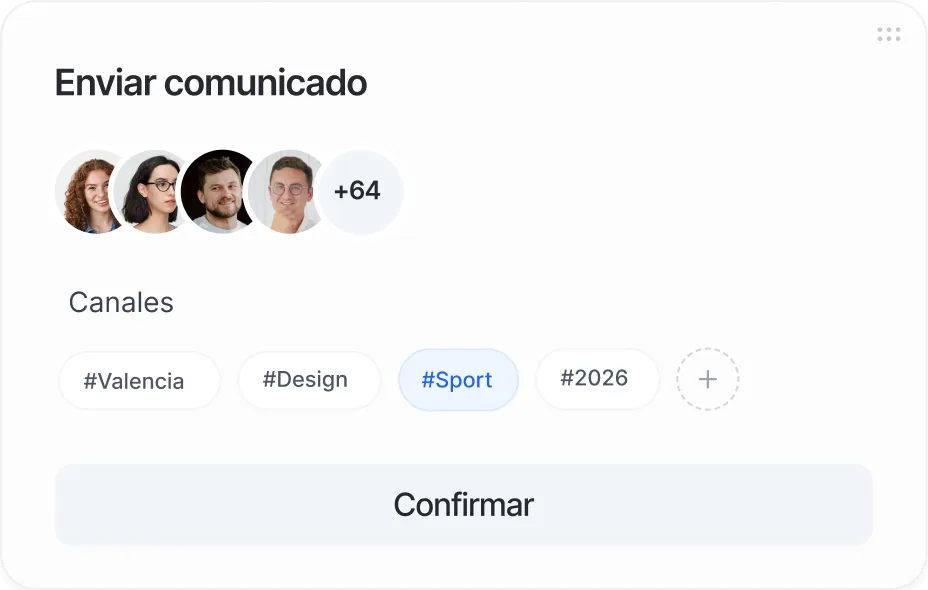 Comunicado interno con reacciones del equipo
