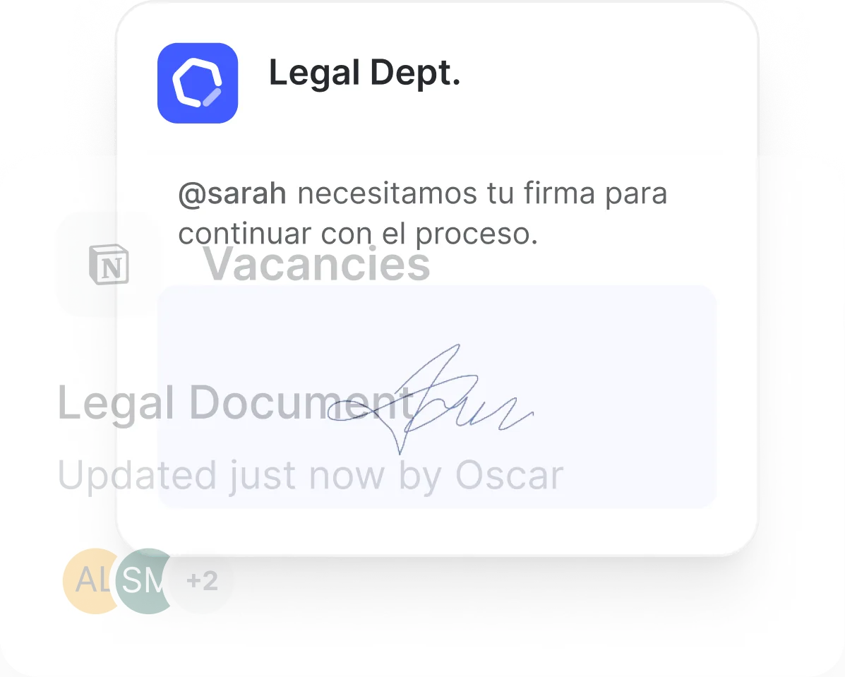 Documento legal firmado en Sesame HR