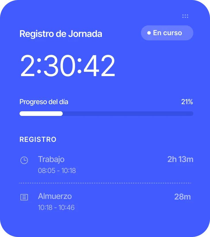 Registro de jornada en curso