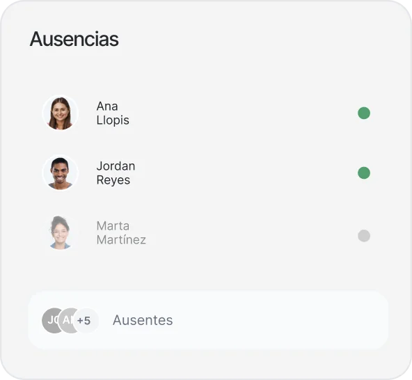 Solicitudes de ausencia en el cuadrante