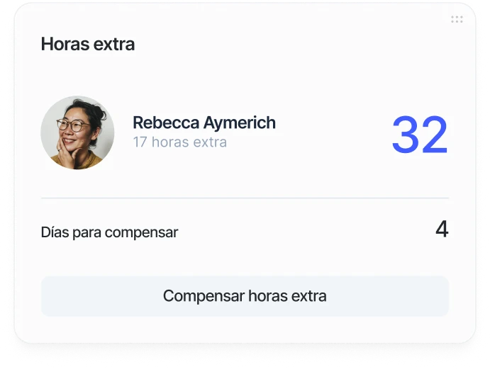 Compensación de horas extra en Sesame HR