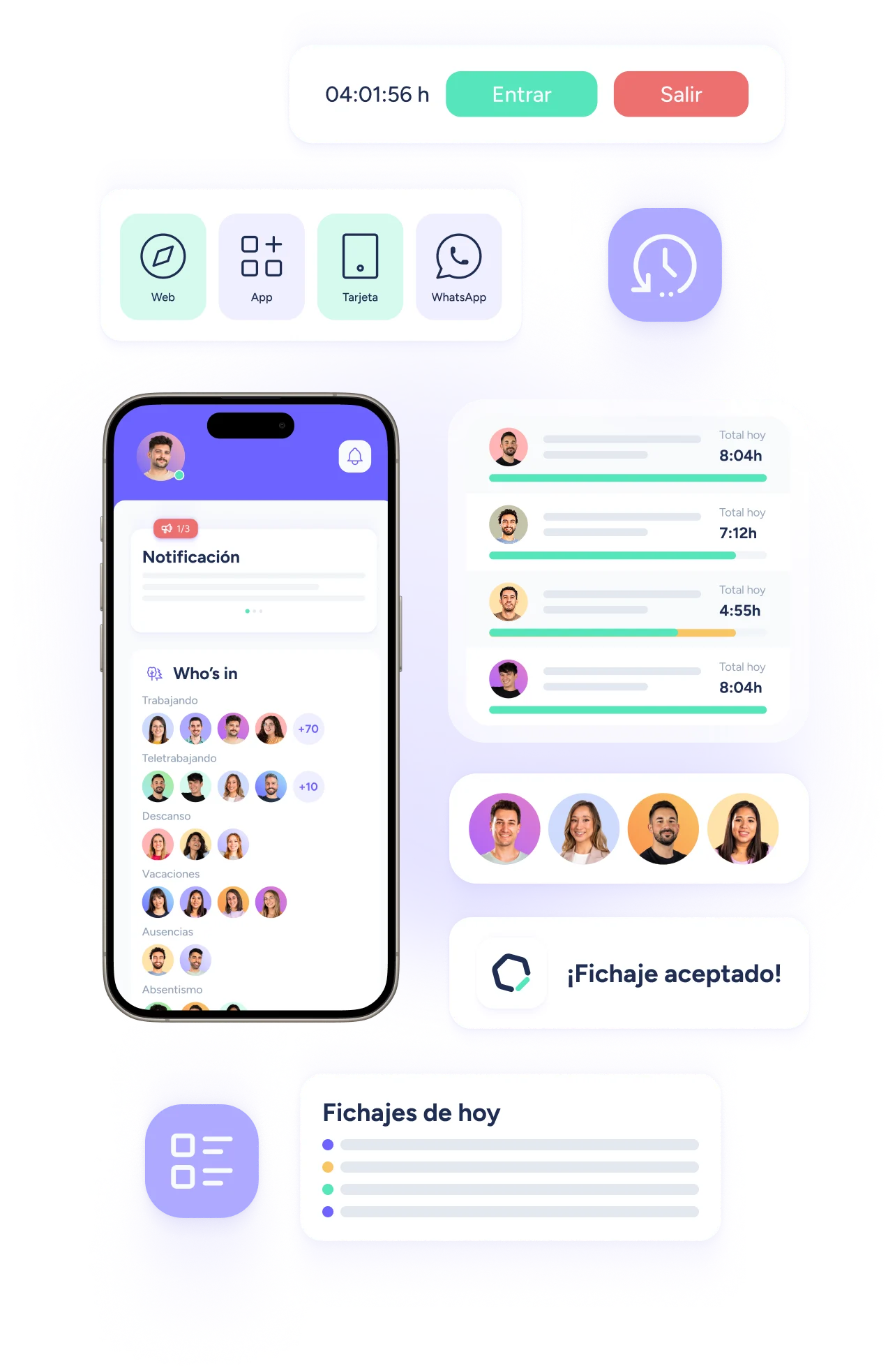 Tipos de fichaje con Sesame HR